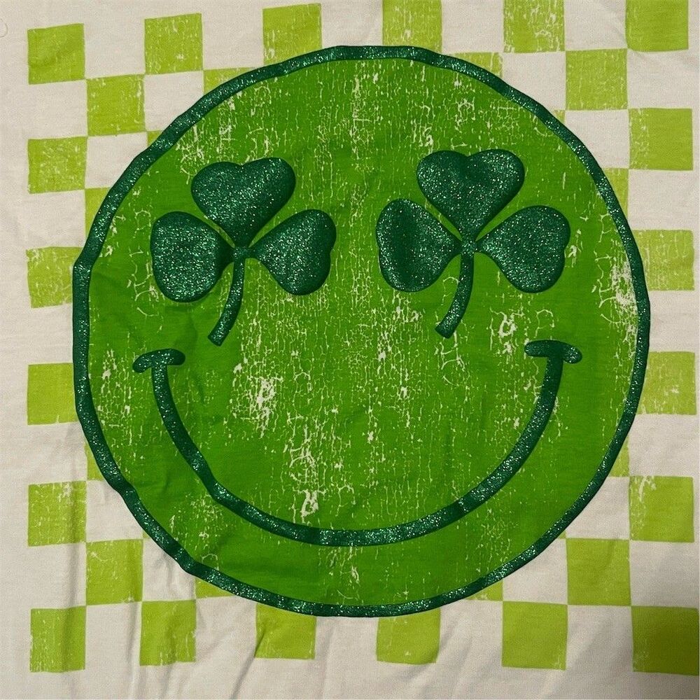 Freeze T-Shirt Unisex XL White St. Patrick's Day Shamrock Smiley Face - Picture 3 of 7